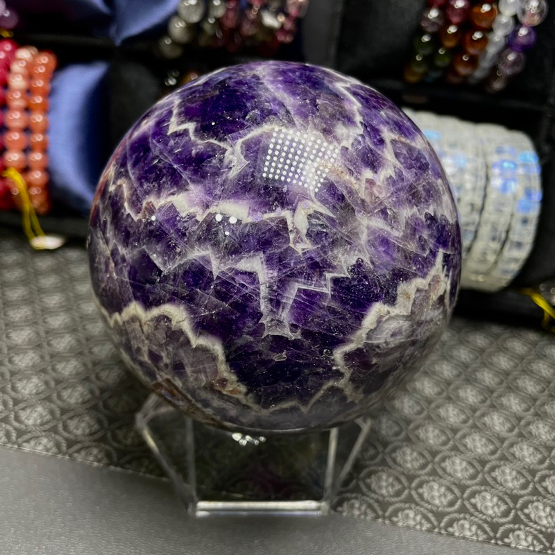 精品夢幻紫虎牙球 紫晶球 擺件 紫晶球 紫虎牙 水晶球紫晶球-10