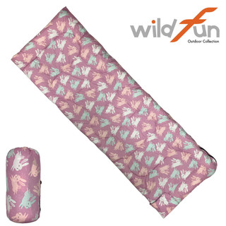 Wildfun 野放童趣羊毛印花睡袋【粉紅兔】《台灣製造》