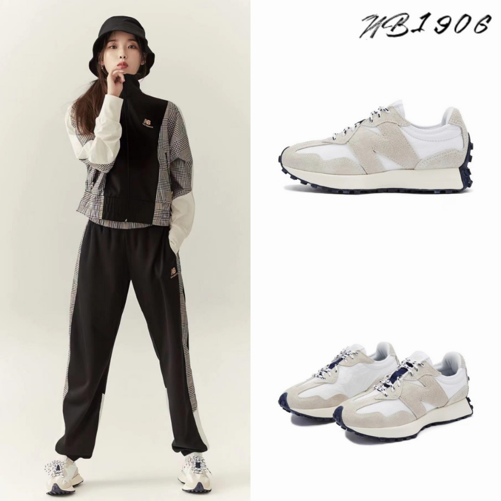 1906-IU 李知恩 免運 New Balance 327 IU同款 灰白色 燕麥奶茶 男女同款 MS327RF1