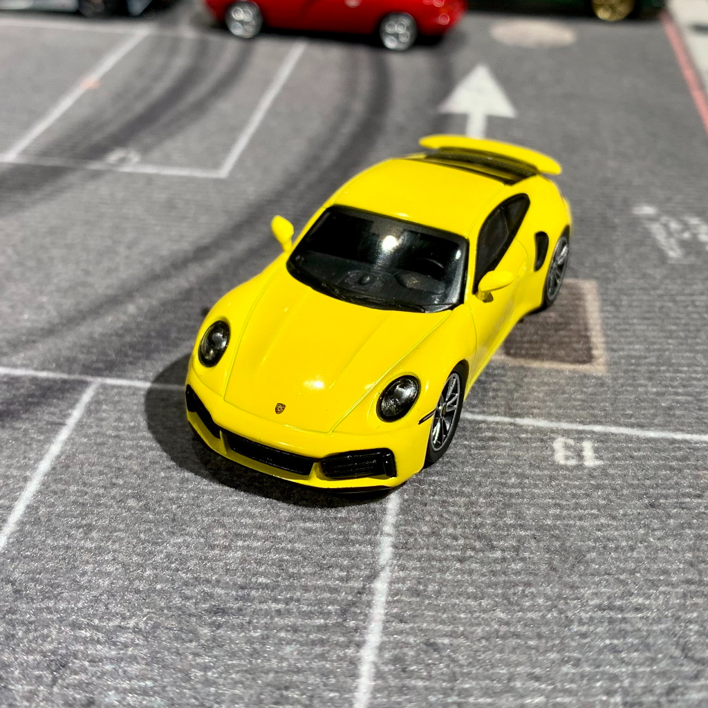 免運 MINI GT Porsche 911 Turbo S 992 黃色 497 保時捷 模型車 小汽車