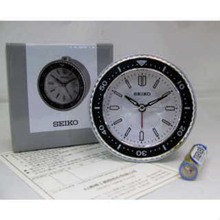 SEIKO CLOCK 精工銀白水鬼鉅齒外框鐘面造型貪睡滑動式秒針靜音鬧鐘 型號:QHE184J(經銷商大會新品上市)