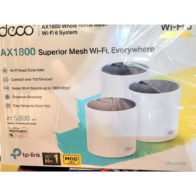 二手 tp-link Deco X25 mesh wifi6 三入一組 完整盒裝 附說明書