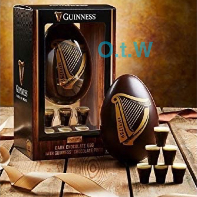 【O.t.W】英國 GUINNESS 健力士黑巧克力蛋1入+6顆啤酒杯狀巧克力 215g $880↘$660