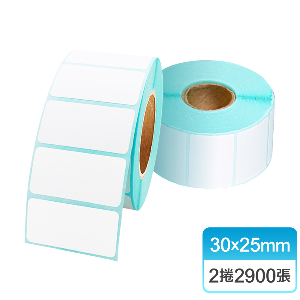 台灣霓虹 熱敏標籤貼紙30*25mm-2捲 熱感應 標價貼 感熱條碼紙 防水 防油