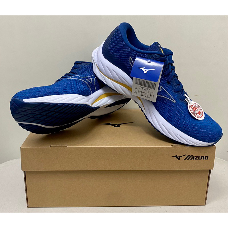 MIZUNO WAVE RIDER 26 美津濃 男 慢跑鞋 4E 超寬楦 避震 經典 (J1GC227653)