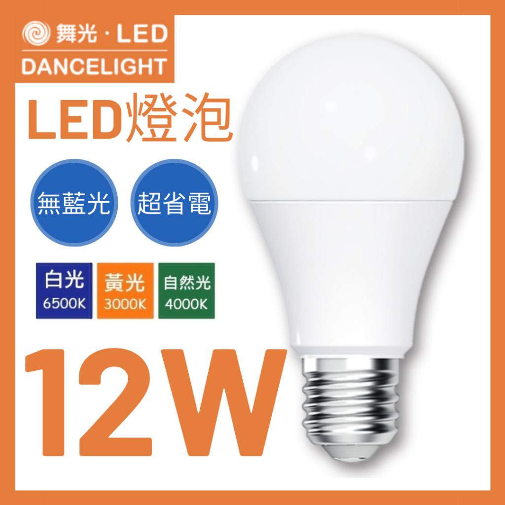 ⭐️天天出貨⭐️LED 燈泡 舞光 E27 燈座 省電燈泡 12W 球泡燈 節能 吸頂燈 吊燈 工業風 燈具