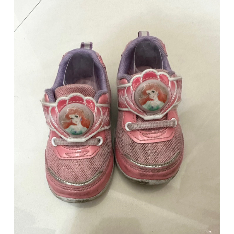 迪士尼 Disney 小美人魚公主*女童(二手15cm)立體LED電燈造型透氣 燈鞋 運動鞋～台灣製造MIT