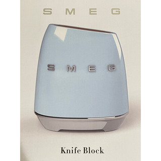 正版 smeg刀座 家樂福 SMEG 義大利精品廚具 SMEG相思木刀座 粉藍 附完整防撞包材 刀架 收納架