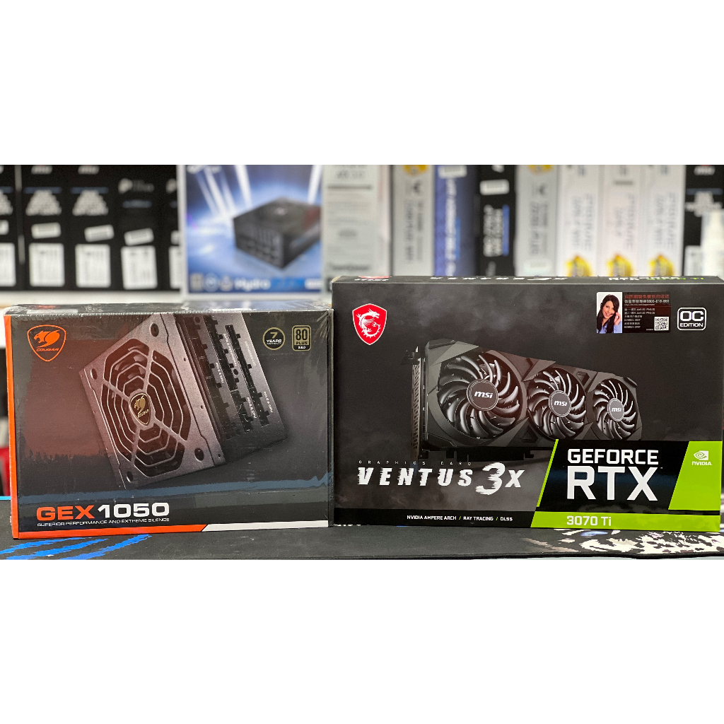 [免運/可刷卡分期]微星RTX 3070TI VENTUS 3X+COUGAR GEX 1050W金牌