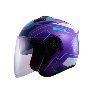 【SOL Helmets】SO-XP開放式安全帽 (領航員_紫/灰) ｜ SOL安全帽官方商城