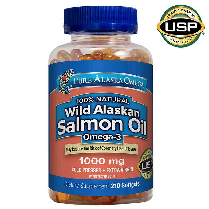 🐶現貨🌴美國純阿拉斯加野生鮭魚油 1000mg 210顆 Pure Alaska Omega Wild Fish Oil