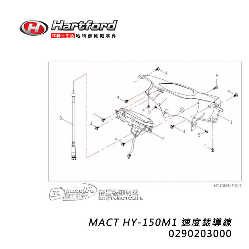 哈特佛原廠  Mact 150 速度錶導線 速度線 碼錶線 馬錶線 碼表線 MACT HY-150M1