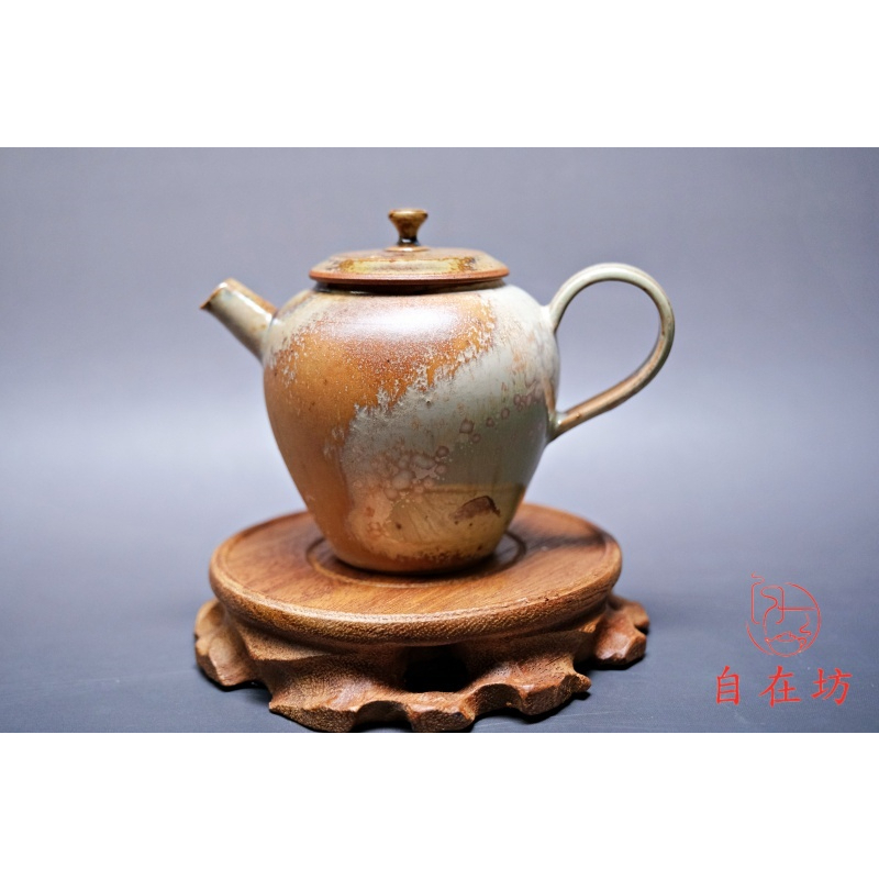 【全館滿599免運】茶壺 手工柴燒茶壺【柴燒壺-11號170ml】孤品一器一拍 柴燒粗陶茶壺 個人壺【自在坊茶具】