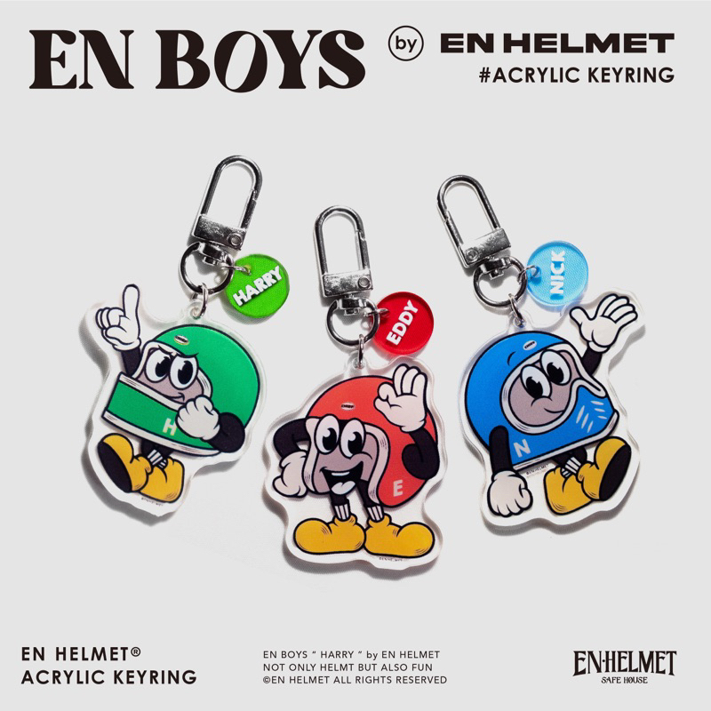 『EN安全帽』EN BOYS 鑰匙圈 吊飾 壓克力吊飾 EN寶寶 高透壓克力