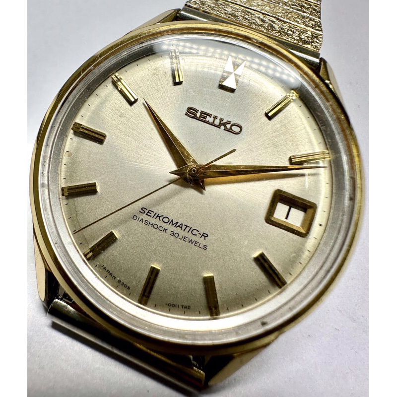 【精工古董腕錶】1965年4月製 SEIKO SEIKOMATIC-R 放射拉絲面 自動上鍊 機械錶 8305-0020