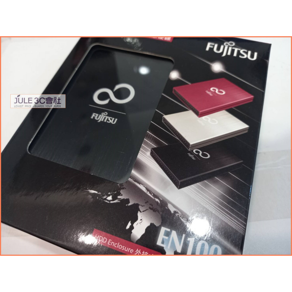 JULE 3C會社-富士通Fujitsu EN100 USB3.0 2.5吋/15mm/鎖螺絲版本/黑紅 硬碟 外接盒