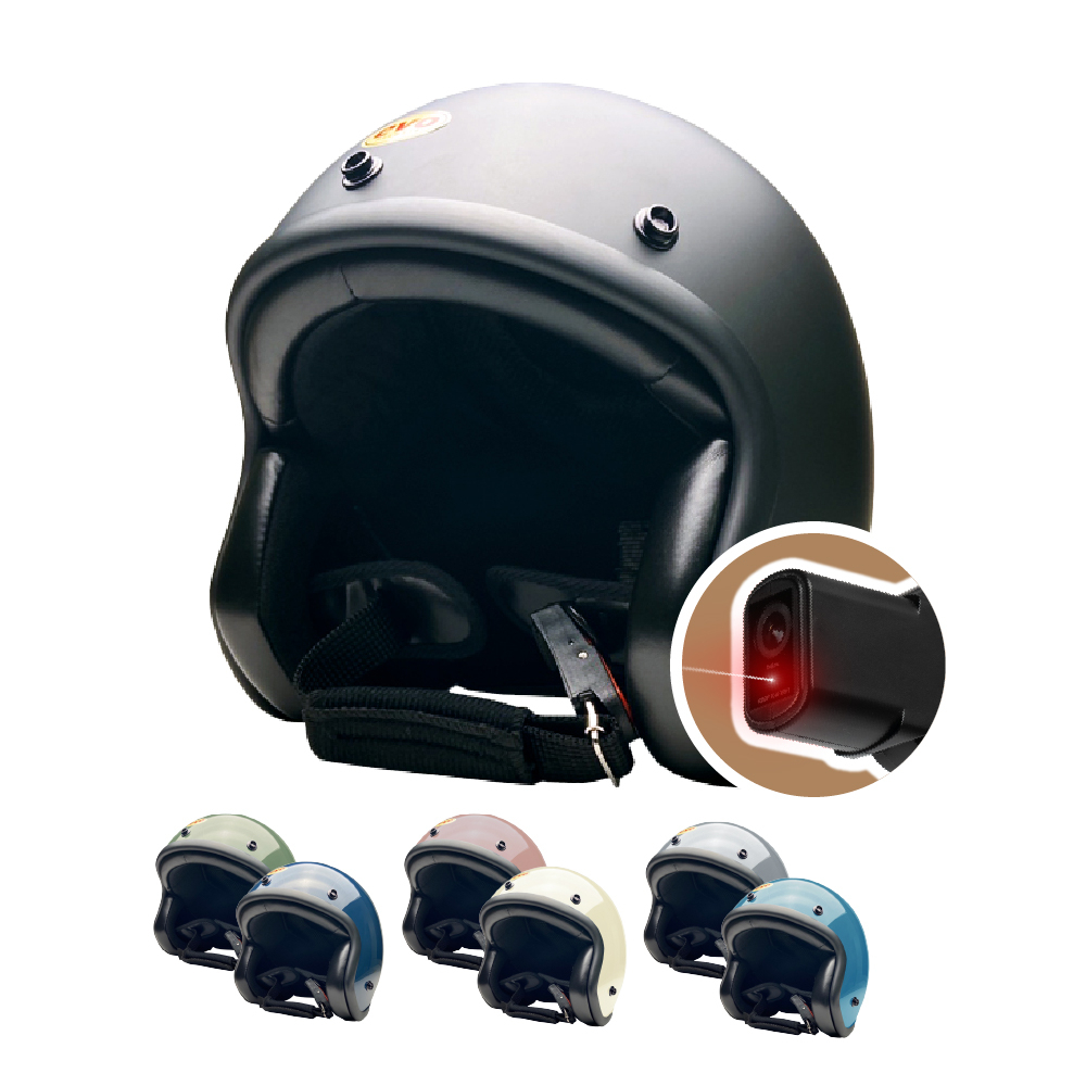 【 iMiniDV X4C 行車記錄器 EVO 精裝 黑邊 復古 騎士帽 】素面 安全帽 內建式 行車記錄器 機車