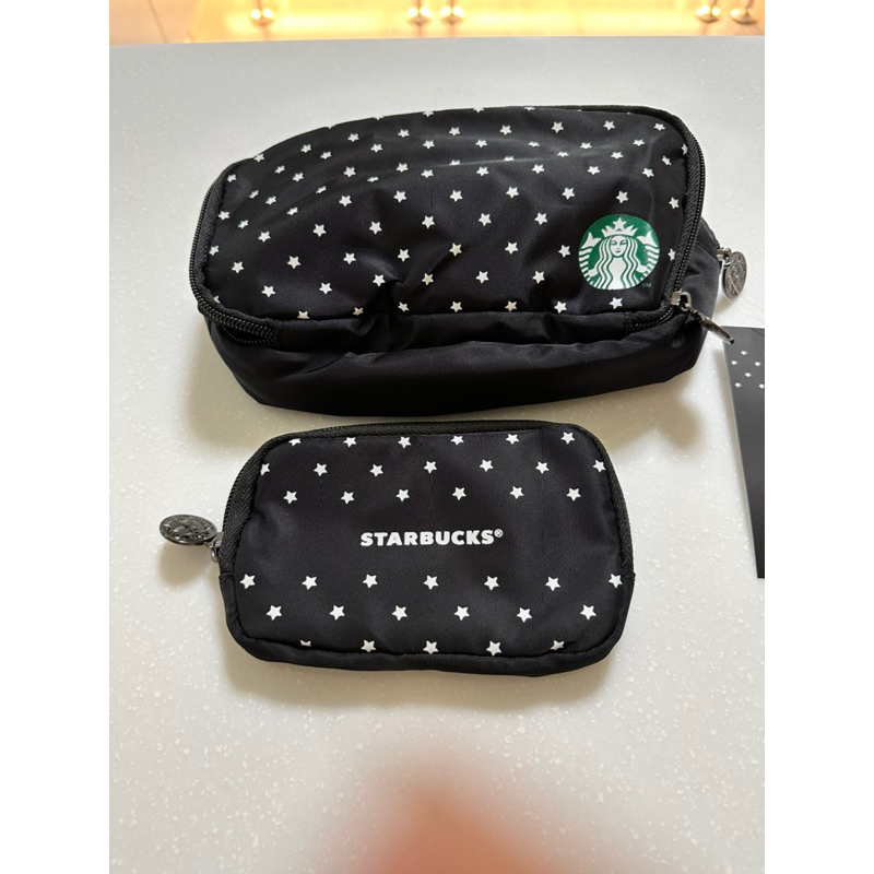 星巴克 Starbucks 萬用包兩件組 化妝包 典藏黑 經典 旅行收納包 小物包（交換禮物也適用）