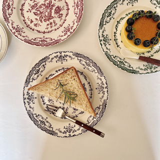 中古風復古陶瓷餐盤 西餐盤 菜盤 餐盤 蛋糕盤