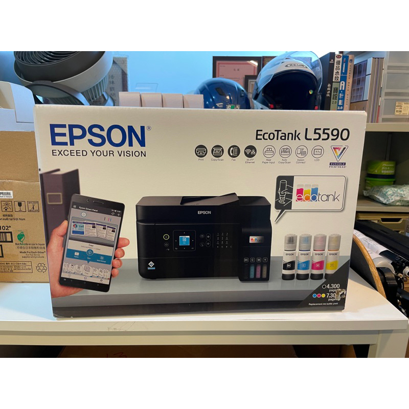 （現貨、含稅）可2年延長保固Epson L5590連續供墨彩色噴墨印表機「包含加購的原廠墨水四色各一」
