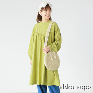 ehka sopo 拼接感剪裁純棉長袖洋裝(FF31L0H0380)