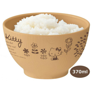 食器堂︱日本製 凱蒂貓 飯碗 塑膠飯碗 造型木紋 370ML 366871