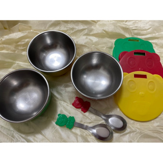 二手 現貨 ABS Polylac 台灣製 不鏽鋼 隔熱 兒童碗 幼兒園 不鏽鋼碗