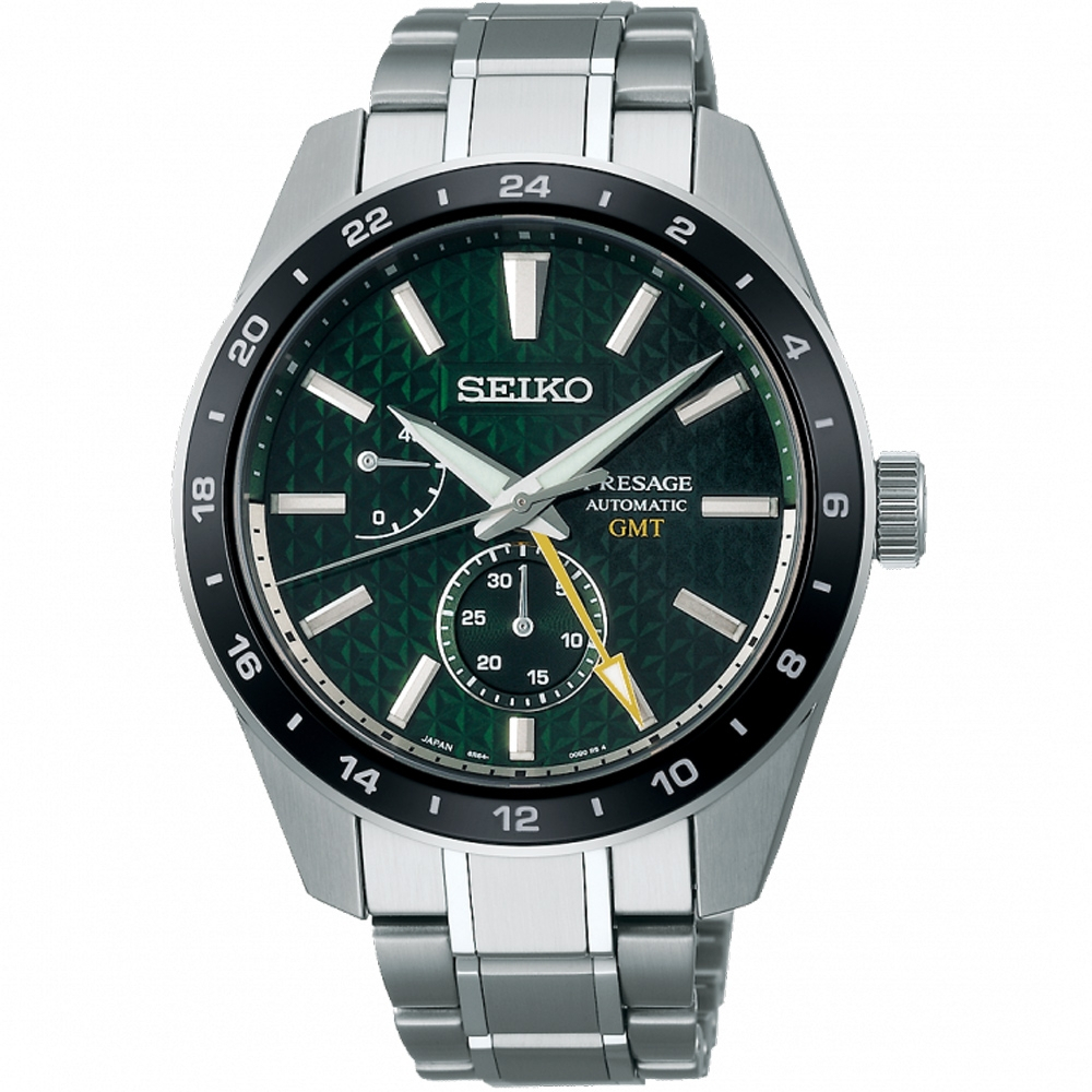 SEIKO 精工錶-黑牌款-Presage新銳系列Aitetsu GMT機械腕錶6R64-00C0G(SPB219J1)