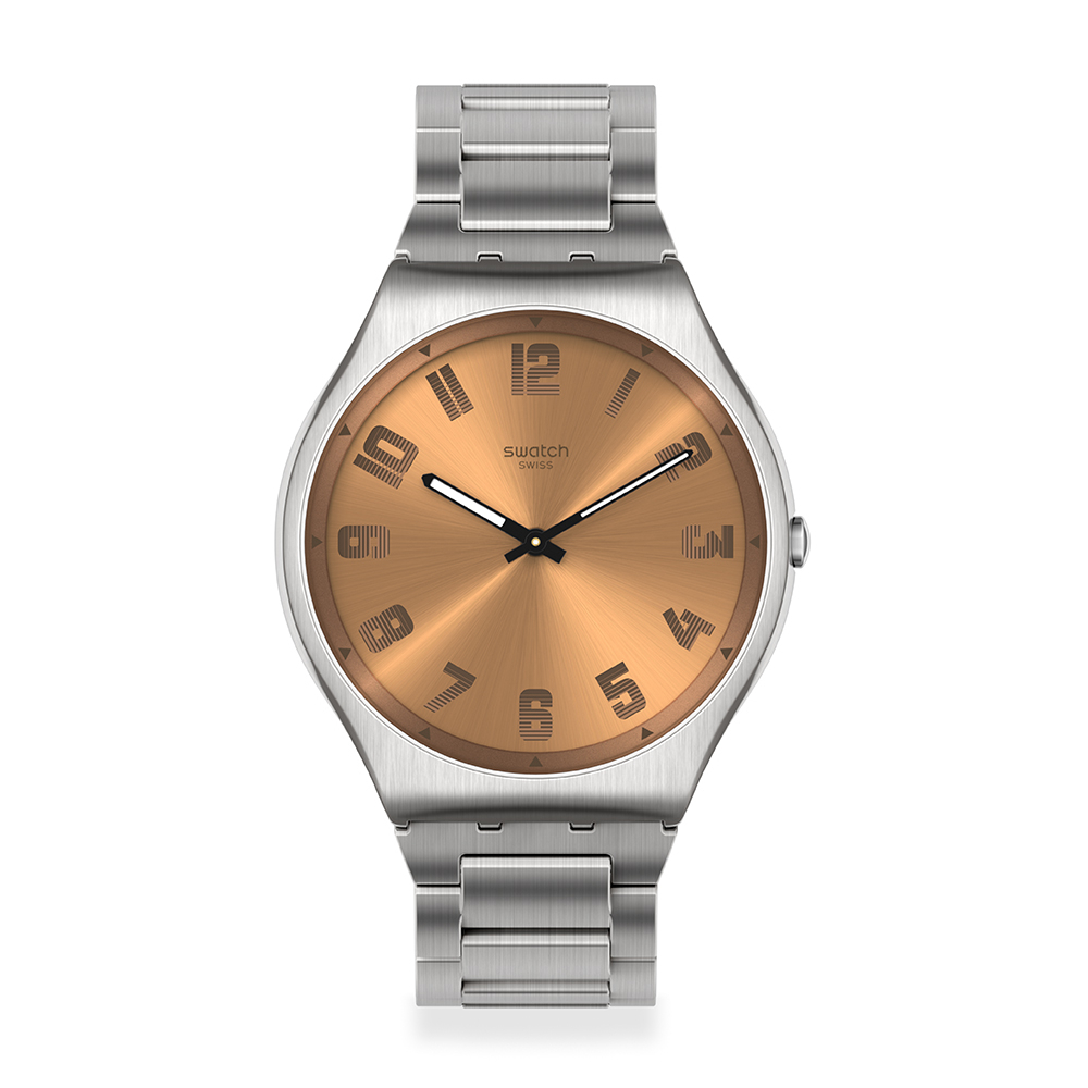 【SWATCH】Skin Irony 超薄金屬 手錶 BRONZE(42mm) 瑞士錶 SS07S122G