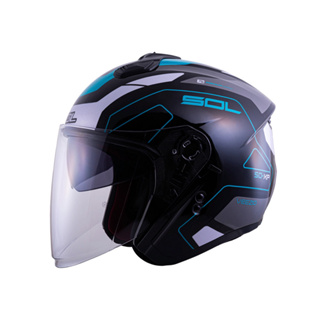 【SOL Helmets】SO-XP開放式安全帽 (領航員_黑/銀綠) ｜ SOL安全帽官方商城