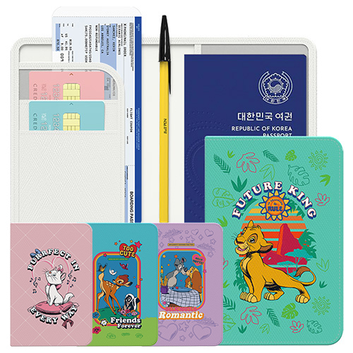 韓國 迪士尼 獅子王 瑪麗貓 小姐與流氓 小鹿斑比 護照套 護照夾│SB-672