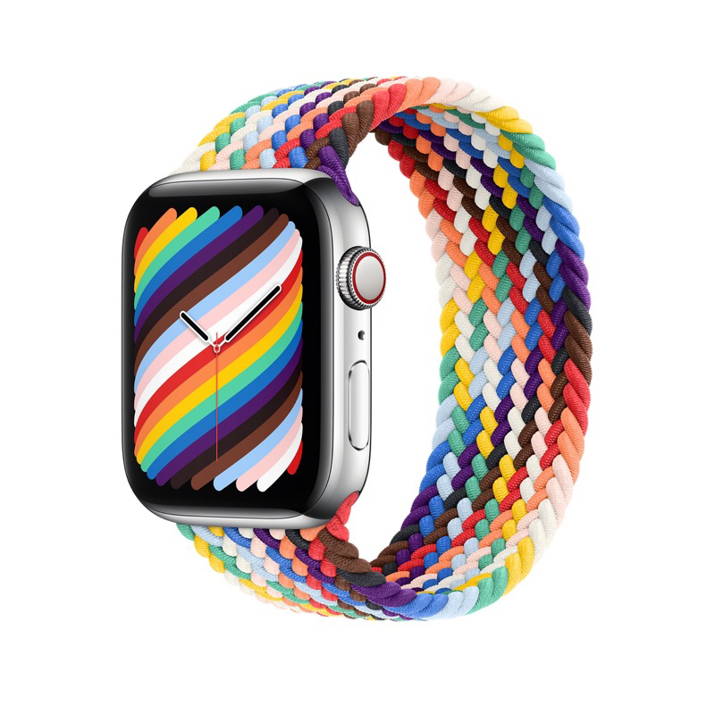 💥特賣💥【Apple watch⌚】錶帶 44 公釐彩虹版編織單圈錶環-4號（Apple原廠公司貨）9成新