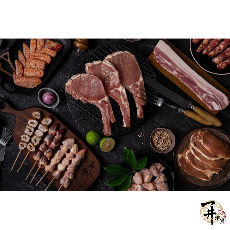 【一井水產】台灣 農場晃晃 調味系列 烤肉片 鹹豬肉 戰斧 豬排 豬肉 豬