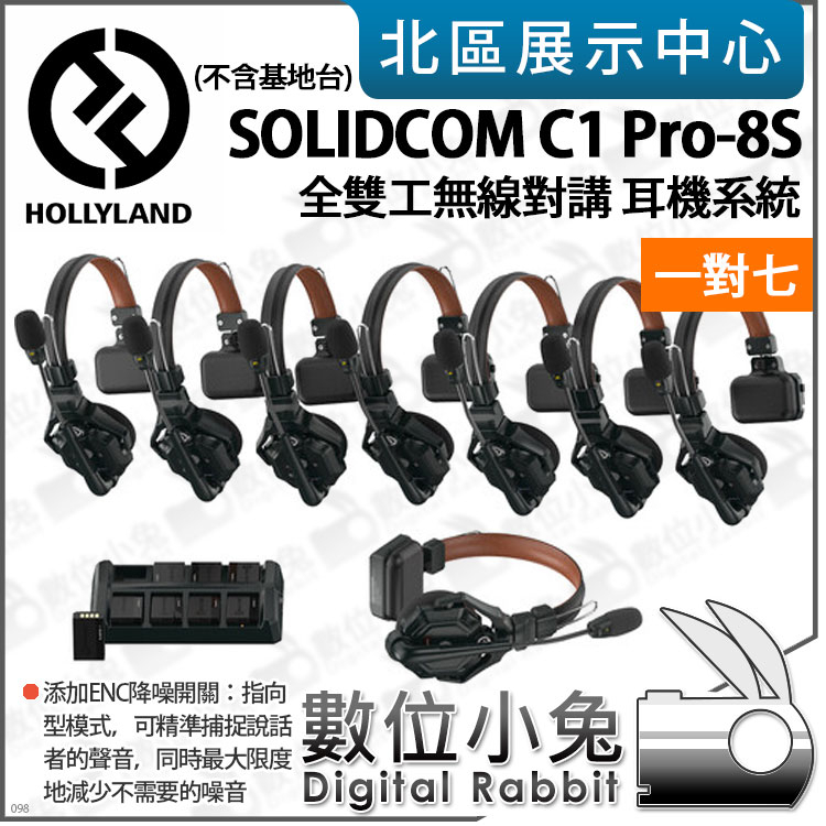 數位小兔【HOLLYLAND Solidcom C1 PRO 8S 全雙工無線對講 耳機系統 1對7】C1-8S PRO