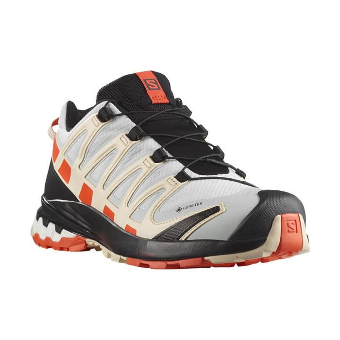 Salomon 女 XA PRO 3D V8 Goretex 健野鞋 灰/紅/米白橙 L41736000 綠野山房