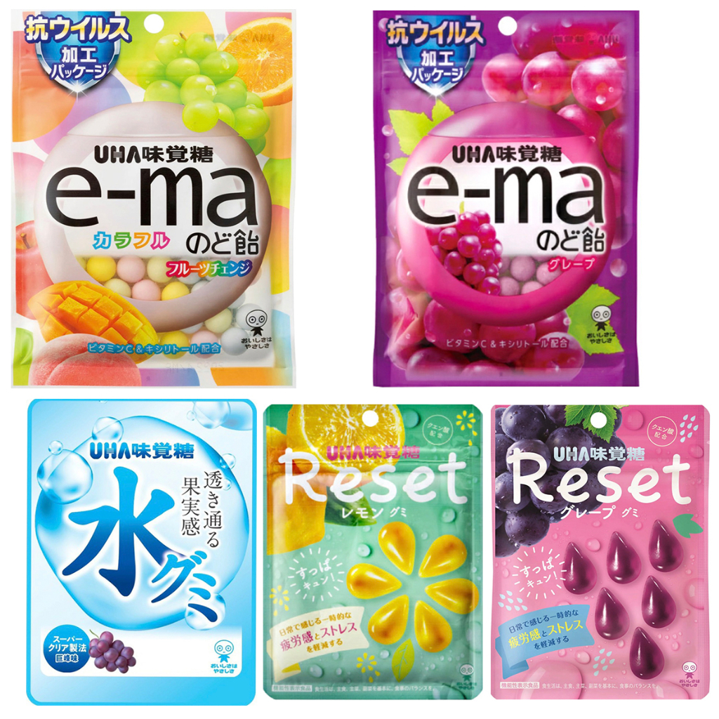 「加碼代購」現貨 日本代購 味覺糖 UHA Reset 水果軟糖 橘子 e-ma 水果糖 葡萄 綜合水果 水透感巨峰葡萄