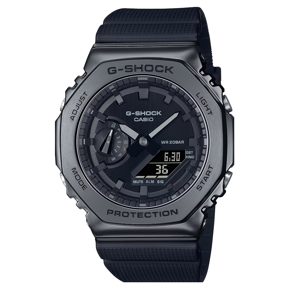 [幸福時刻]CASIO G-SHOCK 黑金屬外殼強悍、剛毅與時尚運動型GM-110BB-1A GM-2100BB-1A