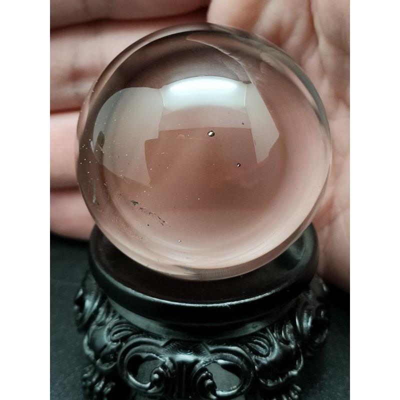 白水晶球內含黃銅礦43.7mm-EK