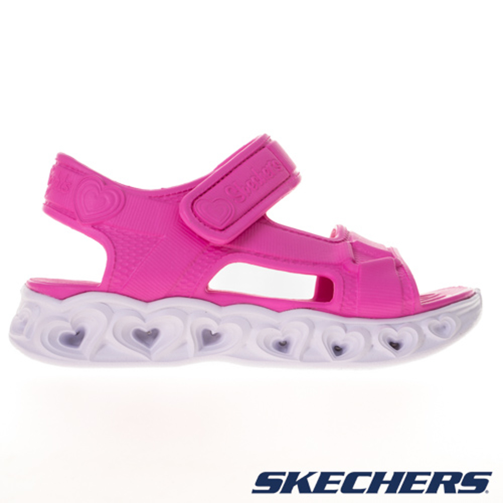 SKECHERS HEART LIGHTS SANDALS 童 中大童 涼鞋 燈鞋 防水 桃紅308045LPNK