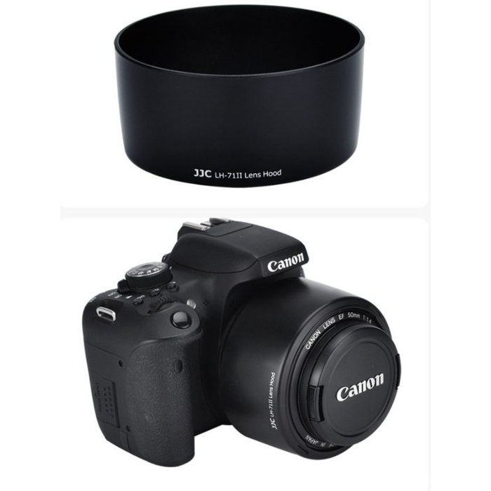 遮陽罩 ES-71II JJC佳能 遮光罩 50 1.4定焦鏡頭50mm f1.4 相機5D4大光圈標准人像58mm