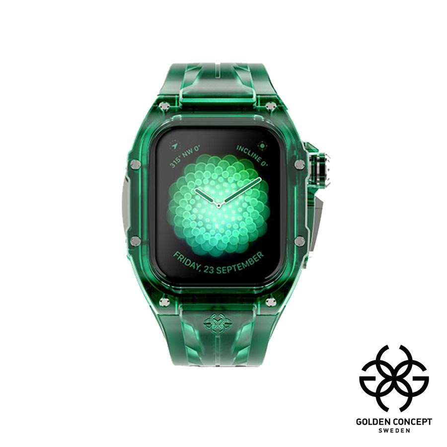 Golden Concept 錶殼 APPLE WATCH 45mm 綠色透明矽膠錶帶 綠色透明錶框 RSTR45-GR
