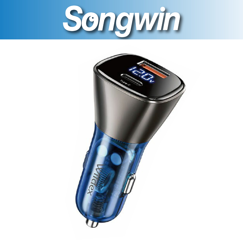 [Songwin] Wildex 63W PD+QC 液晶顯示 雙孔車用充電器 [尚之宇旗艦館][台灣現貨]福利品