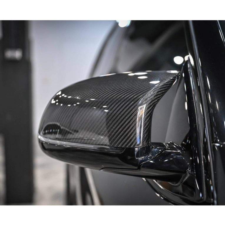 【現貨 / 乾碳】BMW F25 X3｜F26 X4 升級 牛角款 乾式碳纖維 後視鏡蓋 鏡殼 熱壓 碳纖維 卡夢 亮黑