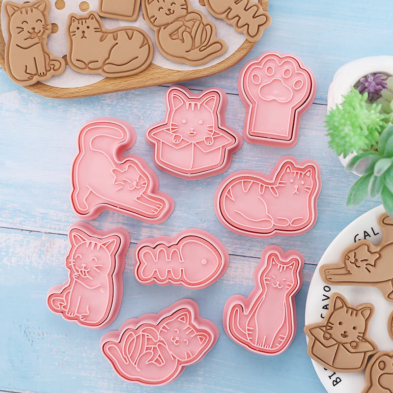 「亞米」🐾可愛貓咪🐾貓爪 魚骨 （1組8個）餅乾模具壓模（現貨）黏土壓模