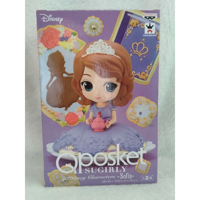 正版  Disney  迪士尼  Qposket  公主下午茶系列  SUGIRLY  蘇菲亞公主  標準盒  公仔