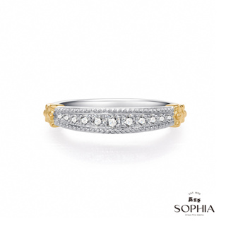 【SOPHIA 蘇菲亞珠寶】皇家榮耀 18K雙色 鑽石戒指｜情人/閨密 寬版 送禮推薦