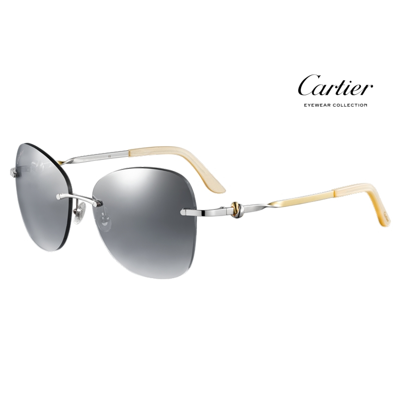 Cartier ESW00050 卡地亞品牌太陽眼鏡｜時尚超輕蝶形無框氣質淑女大框墨鏡 女生品牌眼鏡框【幸子眼鏡】
