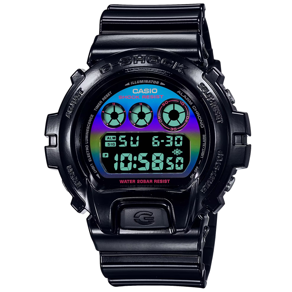 【聊聊甜甜價】CASIO G-SHOCK 虛擬彩虹電子腕錶 DW-6900RGB-1