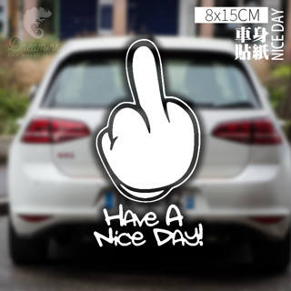 【匠人漁匠】臺灣現貨快速出貨｜國際手勢 NICE DAY｜車貼 防水貼 冰箱貼 貼紙 露營 釣魚
