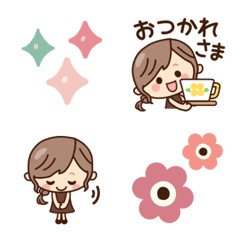 Line日本🇯🇵表情貼∣Move Natural Girl 動態表情貼